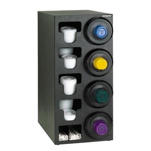 Dispense-Rite SLR-C-4RBT Black Polystyrene 13in x 23in Cup Dispensing Cabinet 