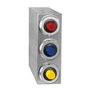 Dispense-Rite SLR-R-3SS Stainless Steel 8.13in x 23in 3-Section Cup Dispensing Cabinet 