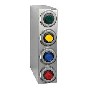 Dispense-Rite SLR-R-4SS Stainless Steel 8.13in x 23in 4-Section Cup Dispensing Cabinet 