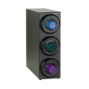 Dispense-Rite SLR-S-3BT Black Polystyrene 8in x 23in 3-Section Cup Dispensing Cabinet 
