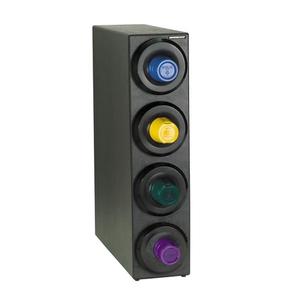 Dispense-Rite SLR-S-4BT Black Polystyrene 8in x 23in 4-Section Cup Dispensing Cabinet 