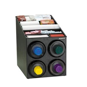 Dispense-Rite SLR-SL-2X2BT Black Polystyrene 16.5inx 24"4-Section Cup Dispensing Cabinet 