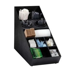 Dispense-Rite SWCH-1BT Black Polystyrene 10in x 21in Silverware & Condiment Organizer 