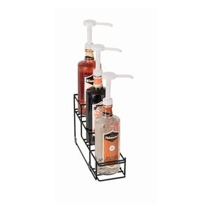 Dispense-Rite WR-BOTL-3 4.25in x 13.25in Black Welded Wire 3-Section Bottle Organizer 