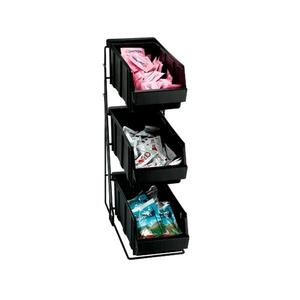 Dispense-Rite WR-COND-3 5.75in x 15.75in Black Welded Wire 3-Section Bottle Organizer 