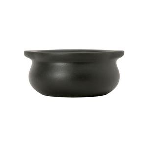 Tuxton China Inc DBS-1203 DuraTux 12 oz. Matte Black Ceramic Onion Soup Crock - 1 Doz