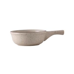 Tuxton China Inc TBS-048 Bahamas 10 oz. Eggshell/Brown Speckle French Casserole Dish