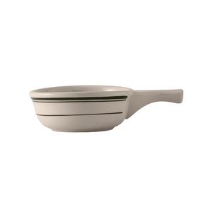 Tuxton China Inc TGB-048 Green Bay 10 oz. Eggshell/Green Band French Casserole Dish