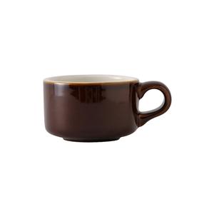 Tuxton China Inc B1M-1204 DuraTux 12 oz. Caramel/Eggshell Ceramic Soup Cup - 2 Doz