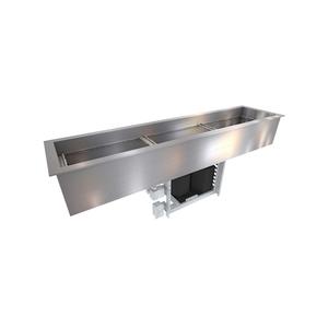 Duke Manufacturing CP3-SL-DC-D Refrigerated 3 Pan Drop-In Slimline Cold Food Pan with Drain