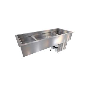 Duke Manufacturing CP4-SB-DC-D Refrigerated 4 Section Drop-In Cold Food Pan with Drain