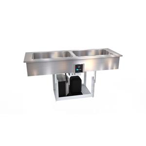 Duke Manufacturing FCP2-SL 2 Section Drop-In Slimline Flush Mt Cold Food Pan w/ Drain