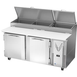 Victory Refrigeration VPP67HC 67" Stainless Steel Two-Section Pizza Prep Table