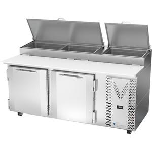 Victory Refrigeration VPP72HC 72" Two-Section Refrigerated Pizza Prep Table