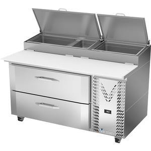 Victory Refrigeration VPP60HC-2 60in Stainless Steel One-Section 2 Drawer Pizza Prep Table 