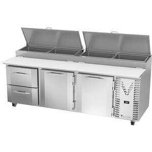 Victory Refrigeration VPPD93HC-2 93in Stainless Steel Two-Section Pizza Prep Table 
