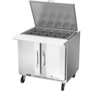 Victory Refrigeration VSP36HC-15B UltraSpec™ 36in One-Section 15 Pan Mega Top Prep Table 
