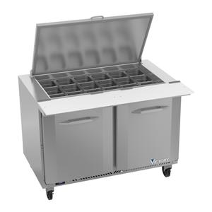 Victory Refrigeration VSP48HC-18B UltraSpec™ 48" Two-Section 18 Pan Mega Top Prep Table