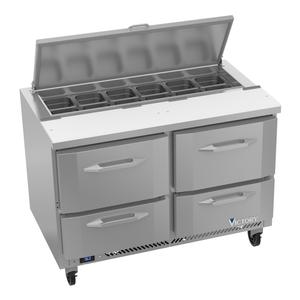 Victory Refrigeration VSPD48HC-12-4 UltraSpec™ 48in Two-Section Sandwich Prep Table 