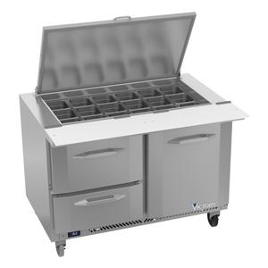 Victory Refrigeration VSPD48HC-18B-2 UltraSpec™ 48in Two-Section Sandwich Prep Table 