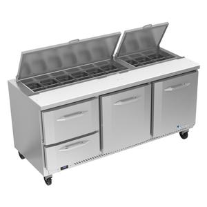Victory Refrigeration VSPD72HC-18-2 UltraSpec™ 72" (18) Pan Sandwich Prep Table w/ 2 Drawers