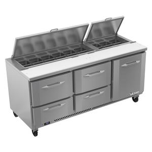 Victory Refrigeration VSPD72HC-18-4 UltraSpec™ 72" (18) Pan Sandwich Prep Table w/ 4 Drawers