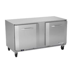 Victory Refrigeration VUR60HC 60in Two-Section Double Door Undercounter Refrigerator 