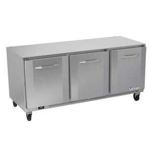 Victory Refrigeration VUR72HC 72in Three-Section Undercounter Refrigerator 
