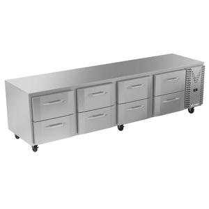 Victory Refrigeration VURD119HC-8 119in Four-Section 8 Drawer Undercounter Refrigerator 