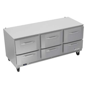 Victory Refrigeration VURD72HC-6 72in Three-Section 6 Drawer Undercounter Refrigerator 