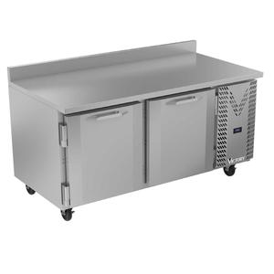 Victory Refrigeration VWF67HC 67" Two-Section Worktop Freezer w/ 4" Backsplash