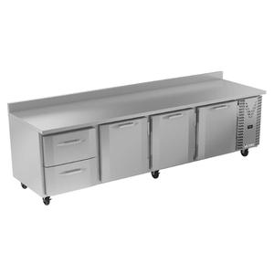 Victory Refrigeration VWRD119HC-2 119in Four-Section Worktop Refrigerator with 4in Backsplash 