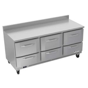Victory Refrigeration VWRD72HC-6 72" Three-Section 6 Drawer Worktop Refrigerator