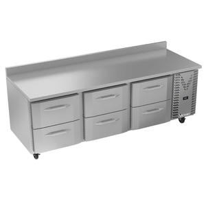 Victory Refrigeration VWRD93HC-6 93in Three-Section 6 Drawer Worktop Refrigerator 