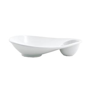 Front of the House DAP052WHP22 Ellipse 8-1/4in x 6-1/2in Porcelain Sampler Plate - 6 per Case 