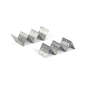 Front of the House DHO003BSS23 Dots 5-1/2" x 2" Stainless Steel Mini Taco Holder - 1 Dozen