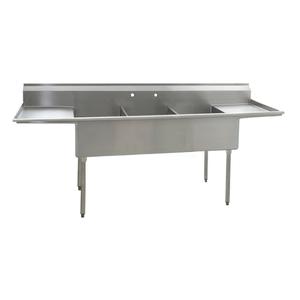 Eagle Group 2154-3-18-16/4 3 Compartment 18inx21in Utility Sink 18in Drainboards L & R 