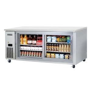 Everest Refrigeration ETGWR2 71" Wide Two Section Glass Door Undercounter Cooler