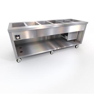 Duke Manufacturing TFCP-88SS-N7 Thurmaduke 88in (6) Pan Mobile Flush Mount Cold Pan Unit 