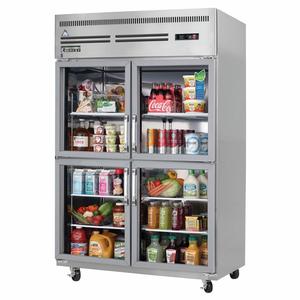Everest Refrigeration ESGRH4 50in Wide Two Section Glass Door Reach-In Refrigerator 