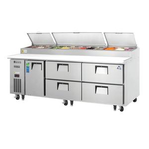 Everest Refrigeration EPPR3-D4 93" Wide 12 Pan Three Section Refrigerated Pizza Prep Table
