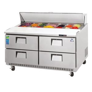 Everest Refrigeration EPBNR2-D4 47.5in Wide 12 Pan Two Section Sandwich Prep Table 