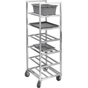 Channel Manufacturing AXDUSR7 40in x 28.5in Welded Aluminum Bus Bin Cart with 8.75in Spacing 