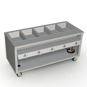 Duke Manufacturing TEHF-74PG Thurmaduke Electric 5 Sealed Well Mobile Steam Table 