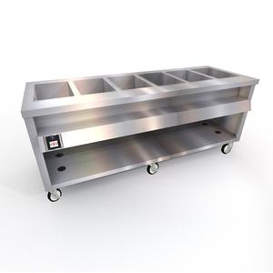 Duke Manufacturing TWHF-88SS Thurmaduke 88in Electric 6 Well Mobile Waterless Steam Table 