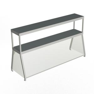 Duke Manufacturing 956-460-4D 58-1/2"W Double Deck Deluxe Serving Overshelf w/ Glass Guard