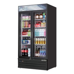 Everest Refrigeration EMSGR33B 39" Wide Two Section Glass Door Merchandiser Cooler