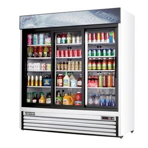 Everest Refrigeration EMGR69 73in Wide Three Section Sliding Door Merchandiser Cooler 