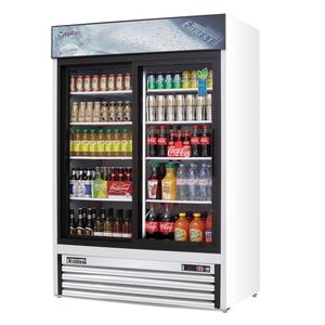 Everest Refrigeration EMGR48 53in Wide Two Section Sliding Glass Door Merchandiser Cooler 