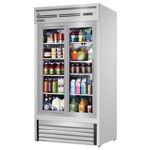 Everest Refrigeration EMGR33-SS 39" Wide Two Section Sliding Glass Door Merchandiser Cooler